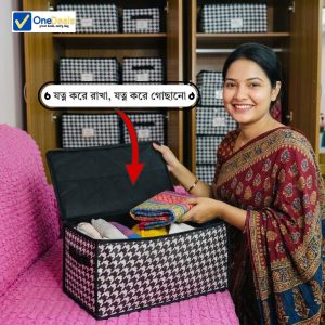 ✅Foldable Cloth Storage Box With Zipper Cover.